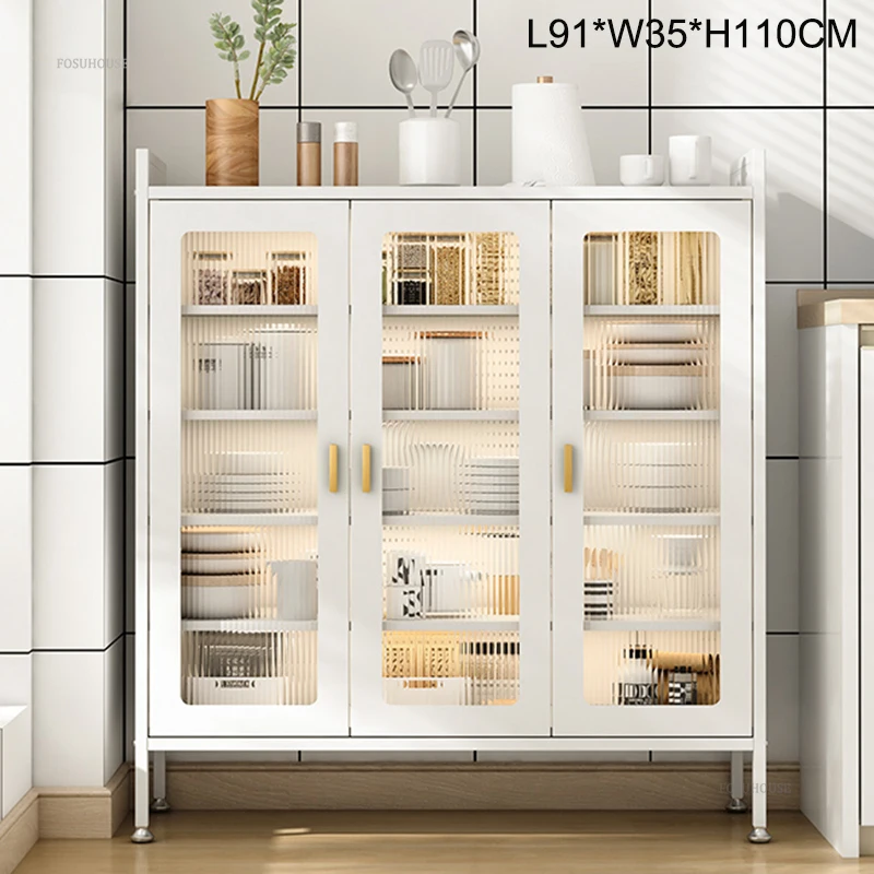 Modern Metal Kitchen Cabinet Household Dust-proof Kitchen Cabinets with Door Multi-functional Small Appliance Storage Cabinet 6