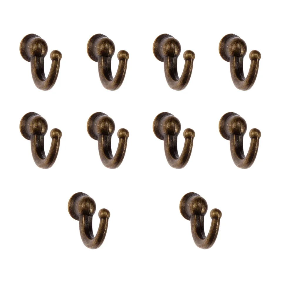 4 Ganci Appendini Vintage In Ottone Anticato, Da Parete, In Alluminio Robusto, Per Bagno, Ingresso, Cucina, Dimensioni 12x8x5.3 Cm