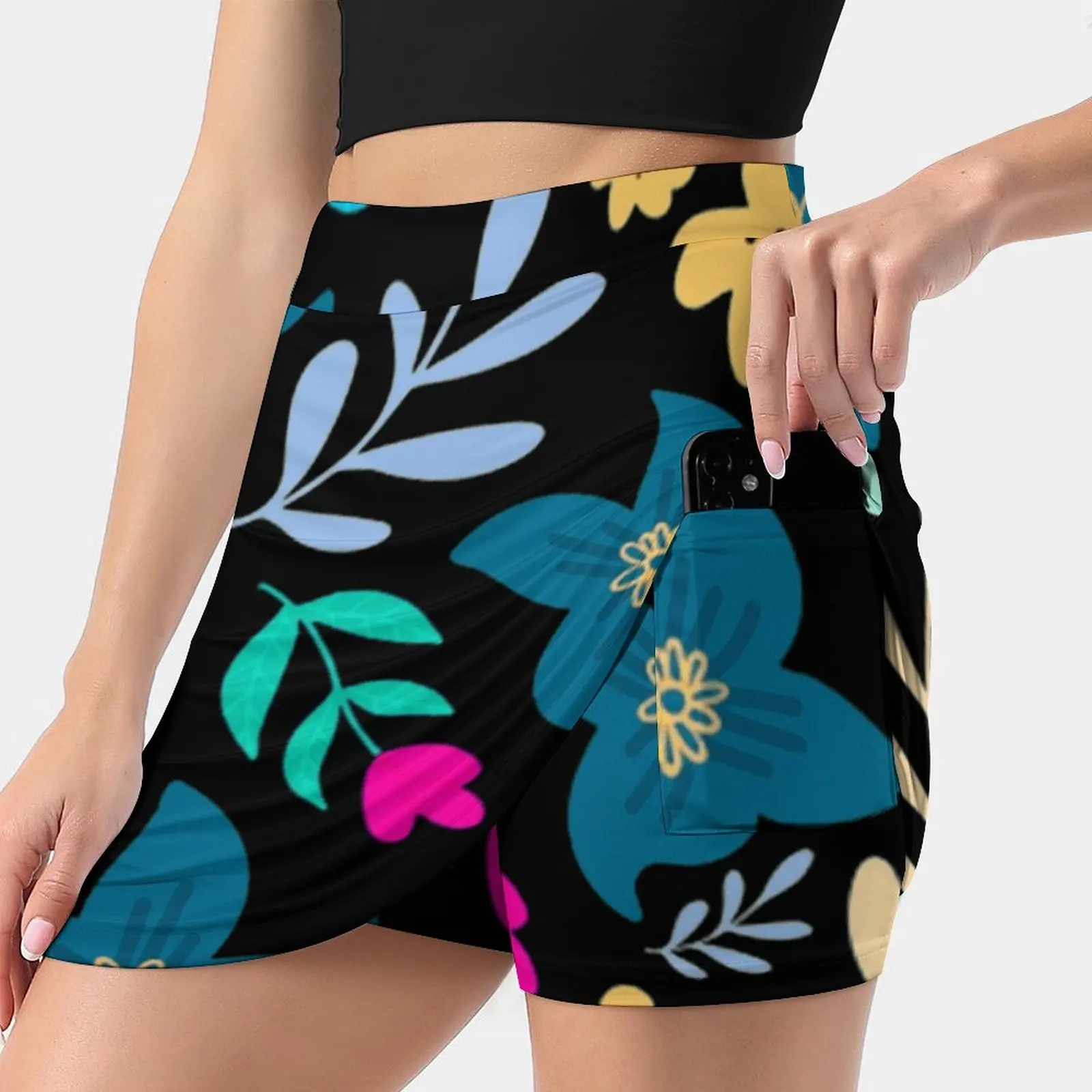 

Colorful Floral Pattern Women Sports Skirt Tennis Golf Dance Fitness Running Yoga Skirts Floral Pattern Flower Flowers