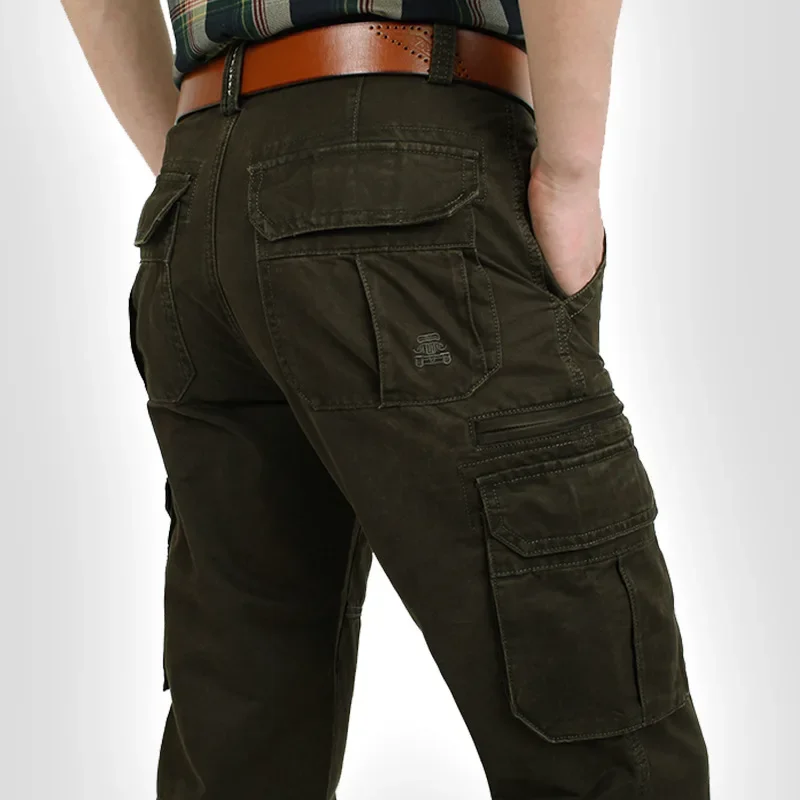 

Brand Men Cargo Pants Army Green Multi Pockets Combat Casual Cotton Loose Straight Trousers Military Tactical pants