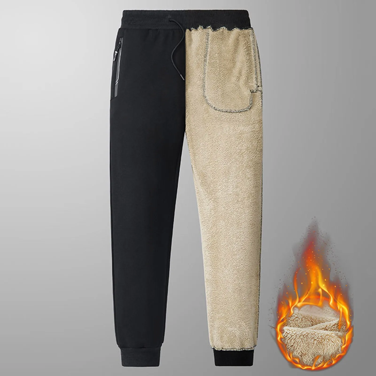 

Womens Fleece Lined Leggings With Pockets High Waisted Winter Warm Exercise Running Lamb'S Fleece Sweatpants Casual Pants