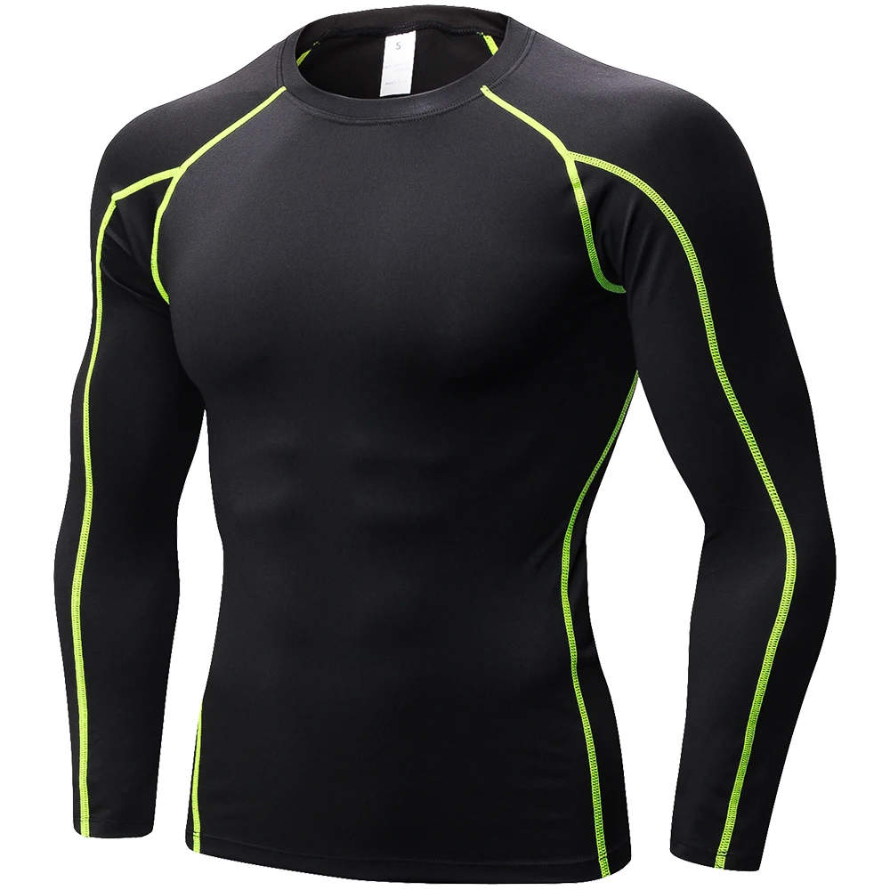 New Quick Dry Running Compression Shirt Men Fitness Long Sleeves Running Men Gym Shirt Tight Men Bodybuilding Sport T-shirt
