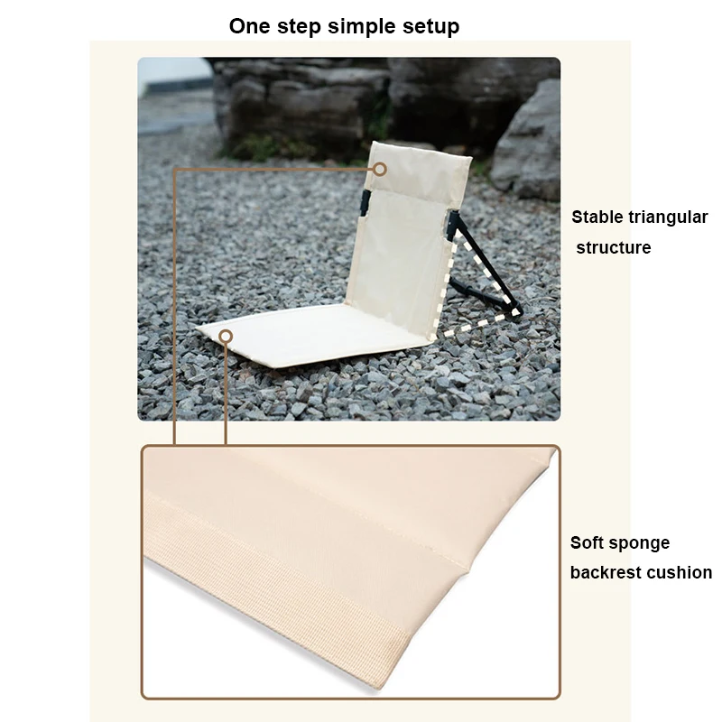 Foldable Camping Chair Outdoor Garden Park Single Lazy Chair Backrest Cushion Picnic Camping Folding Back Chair Beach Chairs 2