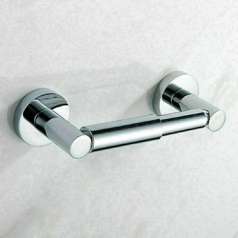 Wall Mounted Toilet Roll Holder Bar Tissue Paper Stand Bathroom Storage Chrome Paper Holder 304 Stainless Steel Tissue Holder