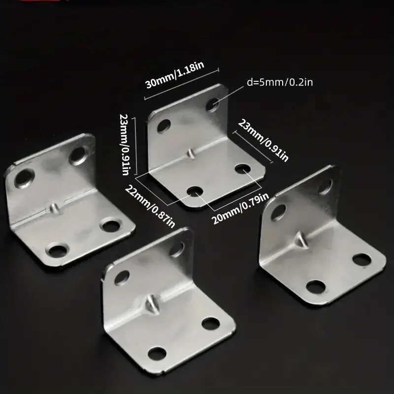 Stainless Steel L-Shaped Corner Code 90 Degree Laminated Furniture Plate Hardware Right Angle Bracket Cabinets Small Connectors corner bracket