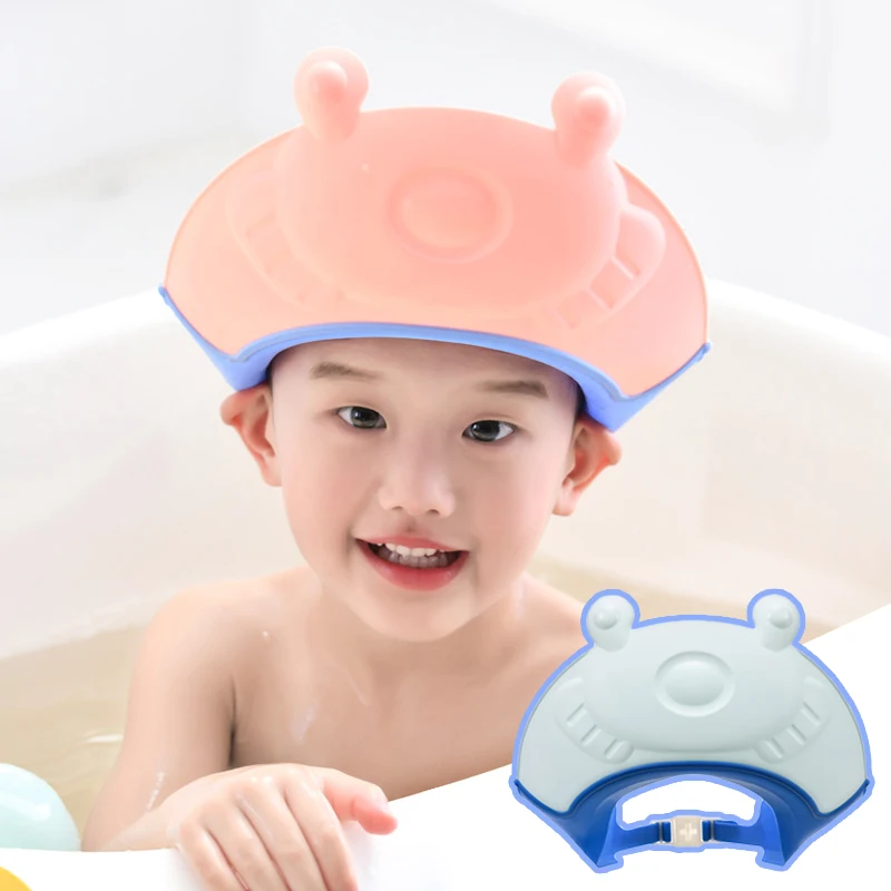 Children Shampoo Cap Soft Cartoon Baby Bath Visor Hat Adjustable Baby