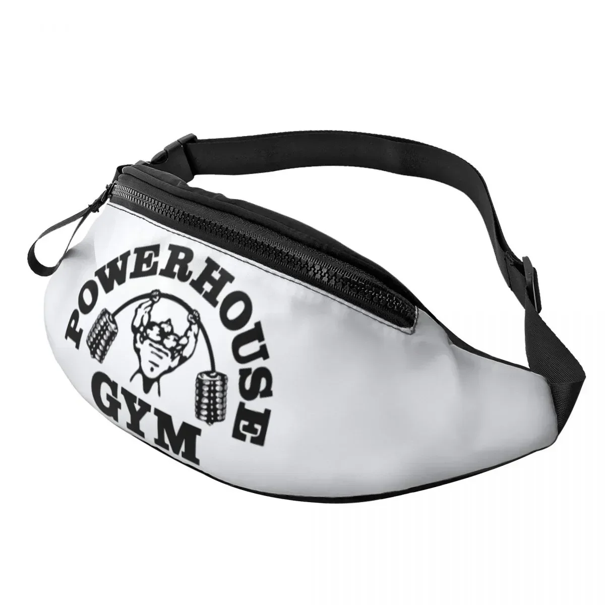 

Powerhouse Gym Fanny Pack Women Men Casual Fitness Building Muscle Crossbody Waist Bag for Hiking Phone Money Pouch