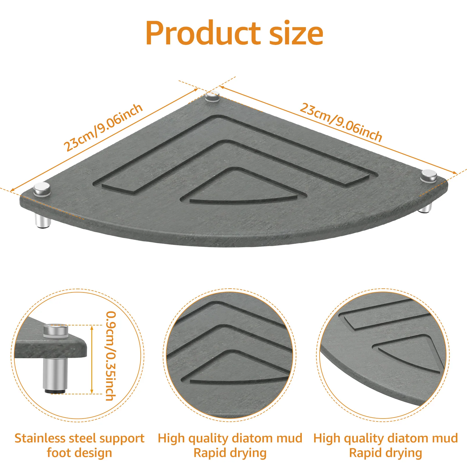Strong Absorbent Diatomite Sink Tray Sink Caddy Organizer Instant Dry Sink Organizer Reusable Diatomite Bathroom Storage Holder 3