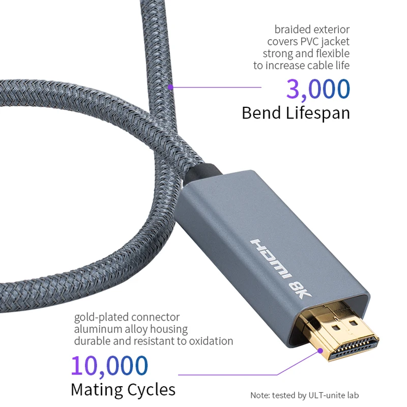 ÷ Ʈ 1.4-HDMI 2.1 ̺,   ũž, HDR 4K 120Hz DP-HDTV ڵ, 6.5Ft DP-HDMI 8K 30Hz  ̺