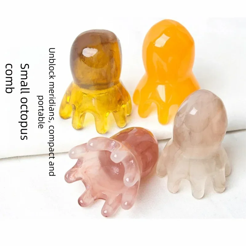 Head Massage Comb Resin Octopus Head Massage Comb Head Dredging Scalp Meridian Comb Acupuncture SPA Gua Sha Health Massage Tool