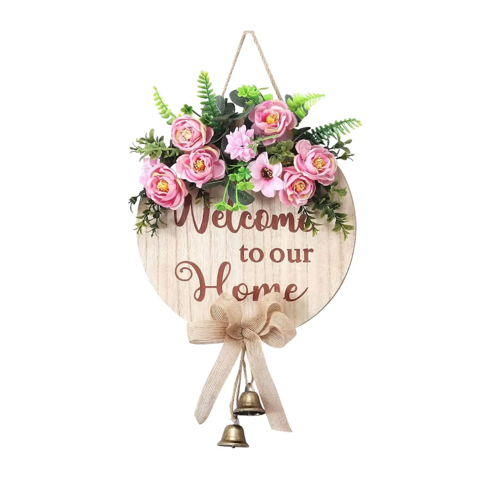 Spring Farmhouse Welcome Sign Outside Spring Wreaths Wooden Hanging Welcome Wreath for Living Room Windows Door Home Decoration