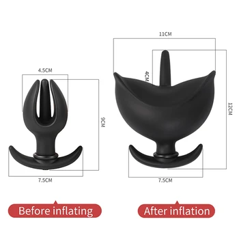 Flower Bud Inflated Anal Plug Separate Pump Expandable Big Butt Plug Prostate Massager Anus Dilator Anal Dildo Sex Toys for Men 6