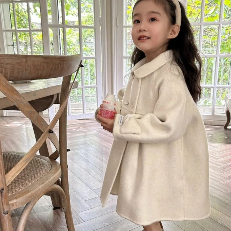 Girls Woolen Coat Overcoat Jacket Windbreak Beige Warm Thicken Winter Cotton Teenagers Outwear Children&rsquo;s Clothing girls winter coat girls outerwear
