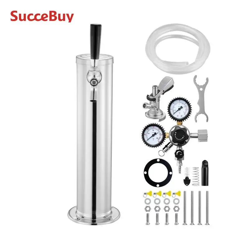 Single Tap Stainless Steel Kegerator Beer Tower Kit