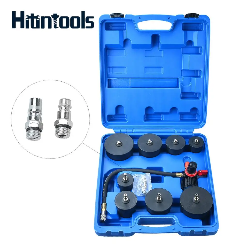 9 Piece Turbo System Leakage Tester Tool Set Turbocharger Turbo Boost Leak Tester 1-3/8" - 3-1/2"