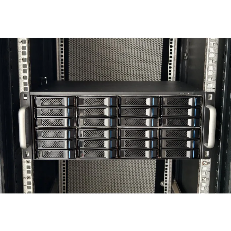 Silent 4U 스토리지 확장 인클로저, 24디스크 12Gbps 고속 메탈 JBOD 섀시(내장 PSU 포함), 서버 데이터 랙마운트용