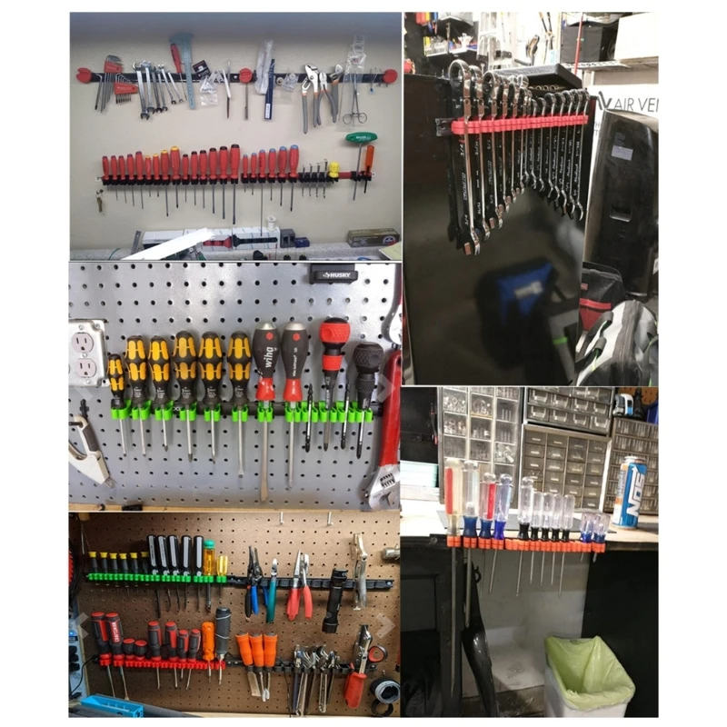 Durable Plastic Screwdriver  Plastic Rail Storage Rack for Wrenches Pliers for Mechanics and Hobbyists