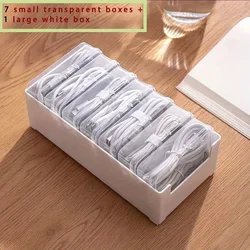 Enhanced Cable Organizer Storage Box for Office Supplies and Device Management (7 Small Box 1 Large)