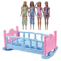Bed For Doll 1/6 30cm Kids Toys For Girl Gift DIY Doll Accessories Christmas Gifts Furniture For Barbie DIY Children Game 1