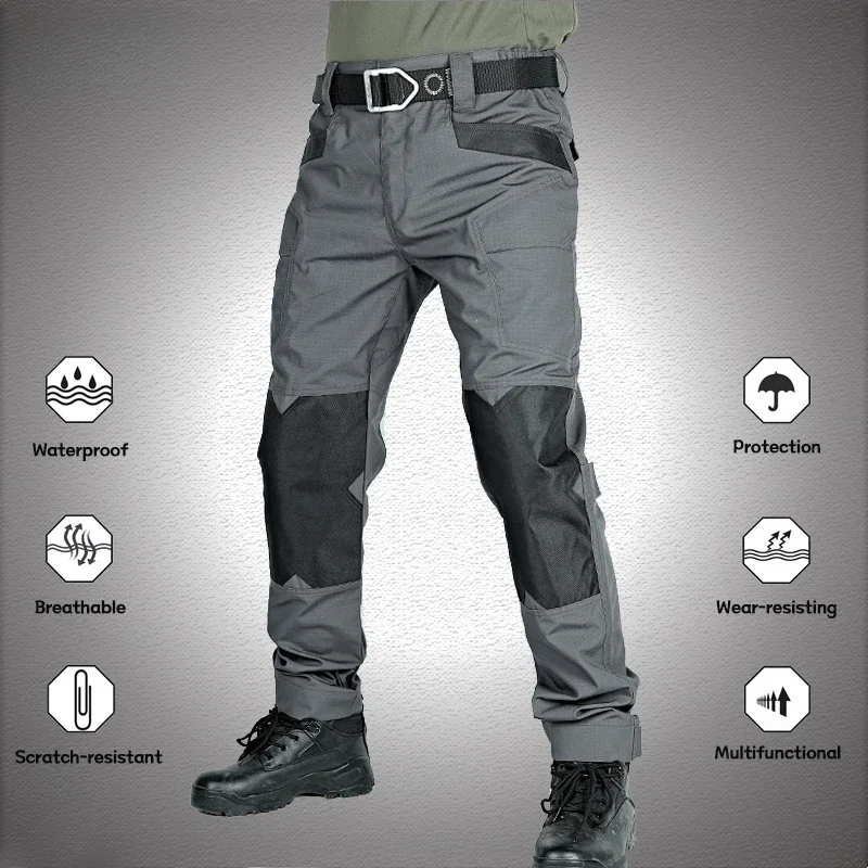 Tactical Pants Men Summer Work Wear Cargo Pant IX6 Raider Outdoor Multi-pocket Hunting Ripstop Camo Loose Hiking Trouser Spring