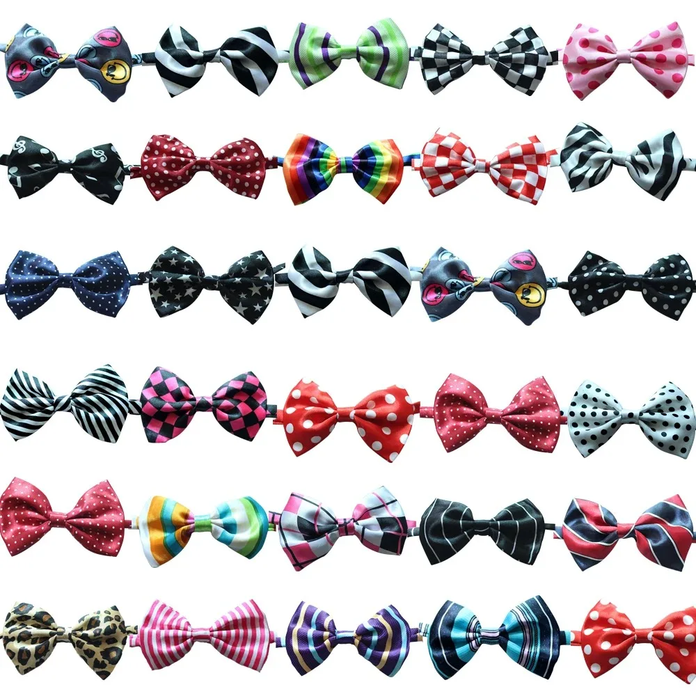 30/50/100PCS Pet Bowtie Dog Accessories Mix Color Neckties For Dogs and Cats Pet Dog Bow Tie Pets Collar Wholesale Pet Supplies 4