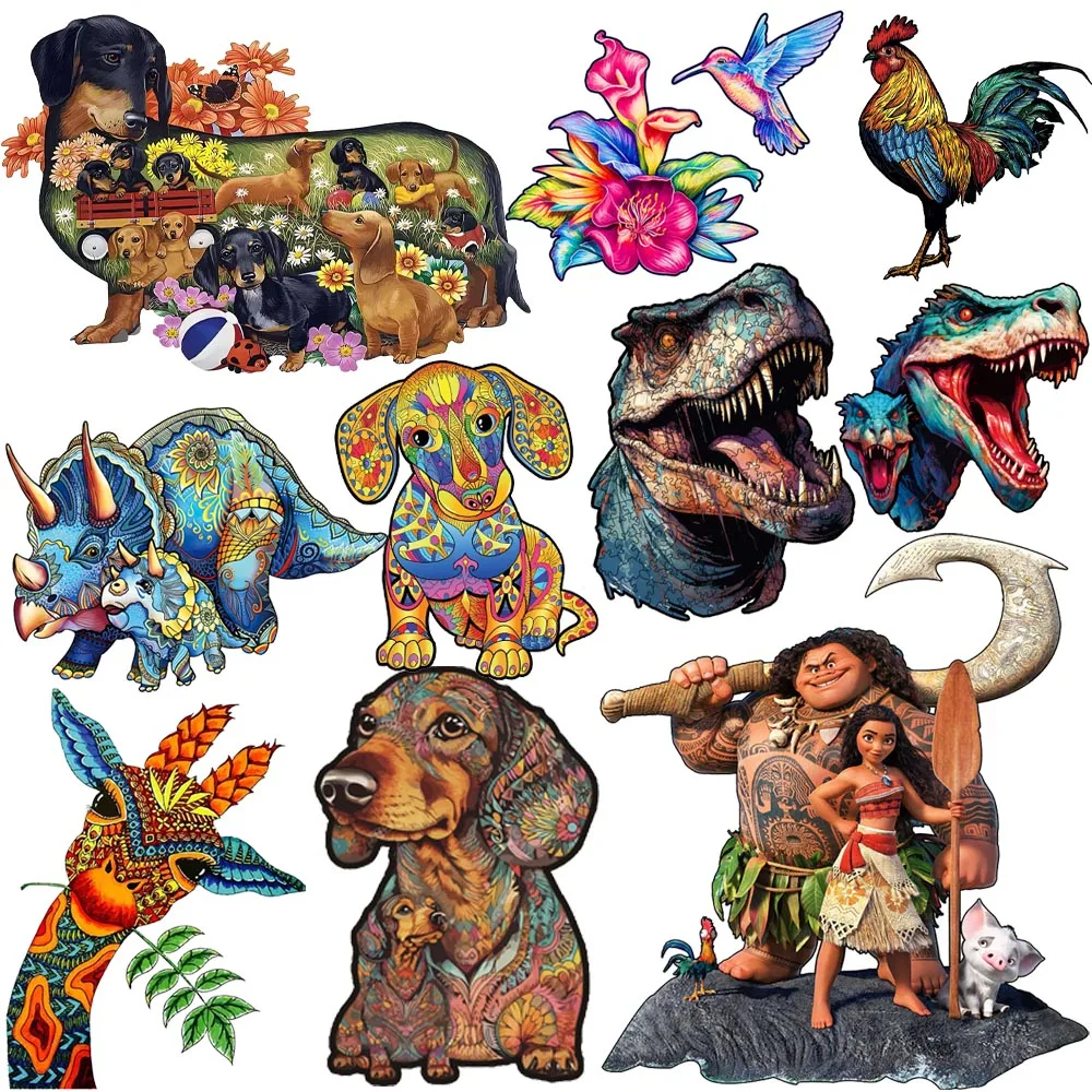 Horrible Dinosaur Wooden Animal Puzzle Party Games Holiday Educational Gift for Kids Intelligent Wood Jigsaws Toys
