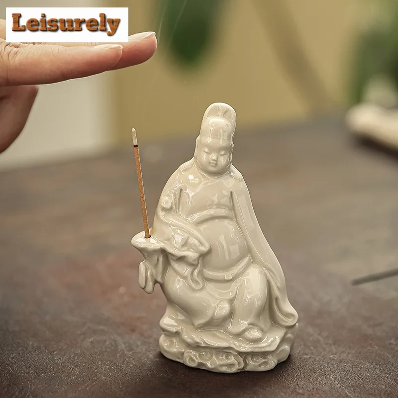 Chinese Style Ceramic Wenchang Emperor Tea Pet Japanese Exquisite Miniatures Tea Figurine Play Toys Tea Statue Ornaments Craft