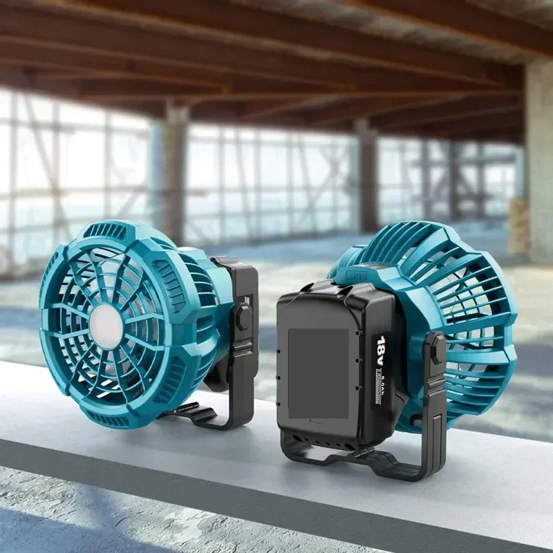 Ventilatore A Batteria Ecarke 8 Pollici – Compatibile Con Makita 18V, USB-C, Inclinabile, Per Campeggio E Officina