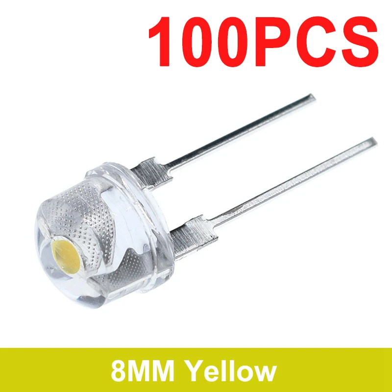 100 Uds. Sombrero de paja de 5mm diodo emisor de luz LED brillante 100 Uds. Sombrero de paja de 5mm diodo emisor de luz LED brillante