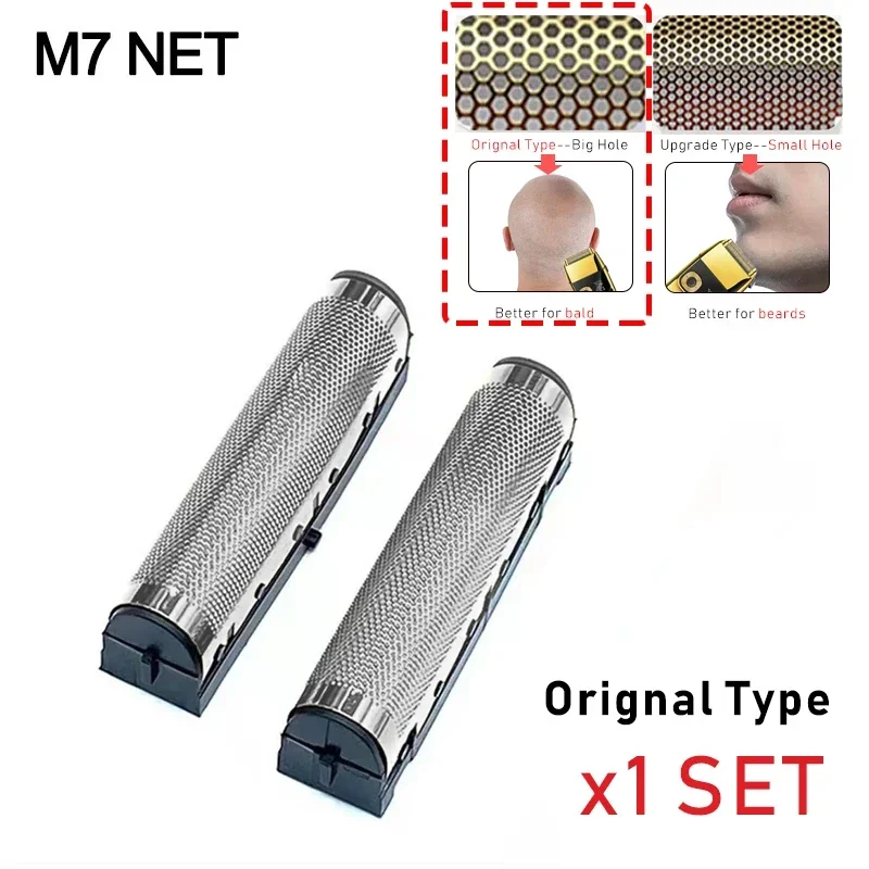 2Pcs Orignal 면도기 면도기 전문 헤어 클리퍼 블레이드 네트 세트 팝 이발사 P600 M7 교체 가능한 커터 헤드
