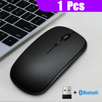 2.4GHz Wireless  + Bluetooth 5.0 Wireless Mouse For Tablet Laptop Computer Ultra Thin Wireless Mice AAA Battery Version 7