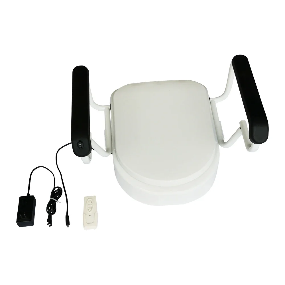 2020 new design D shape electric freestanding toilet seat handrail helper lift with motor for elderly handicap disabled person 3