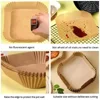 Kitchen Utensils BBQ Plate Kitchens Accessories Disposable Non-stick Pad. Air Fryer Paper Square Round Pastry Molds 50/30 Pieces 5