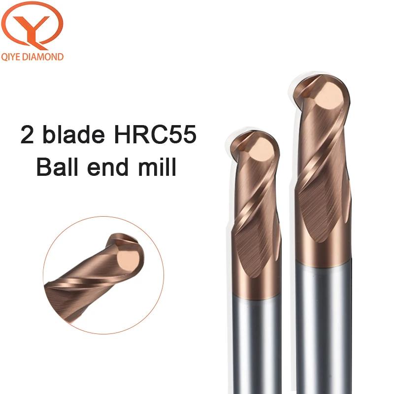 55 Degree Ball End Mill Cnc Milling Cutter R1r2r3r4r5 Carbide Coated Tungsten Steel Cutter 2