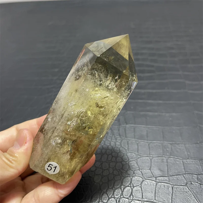 298g High Quality Natural Polished Clear Smoky Citrine Quartz Point with Rainbow Crystal Tower For Decoration 4
