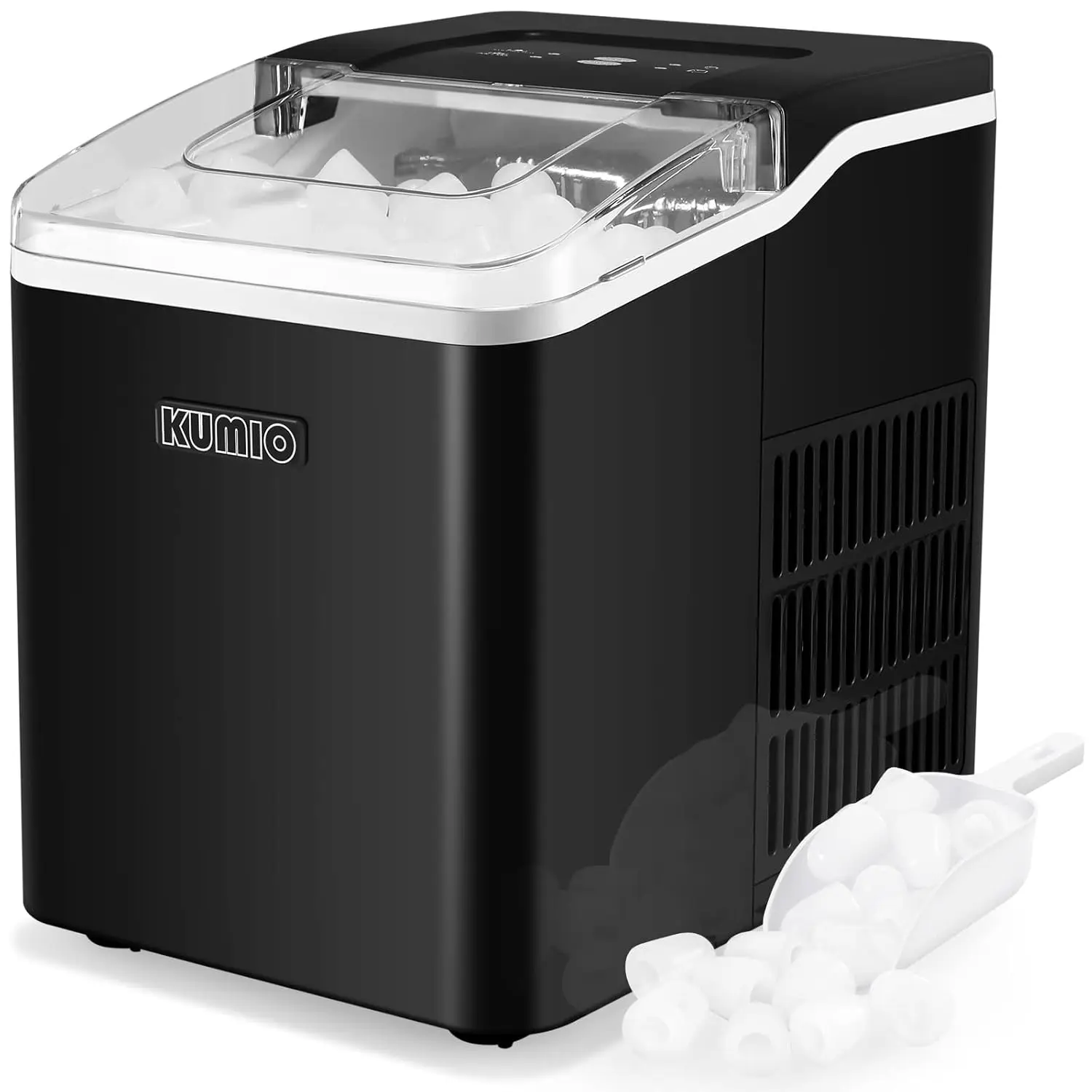 Ice Makers Countertop, 9 Bullets Ready in 9 Mins, 26.5 Lbs/24 Hrs, Ice Machine with Self-Cleaning, Removable Basket & Scoop