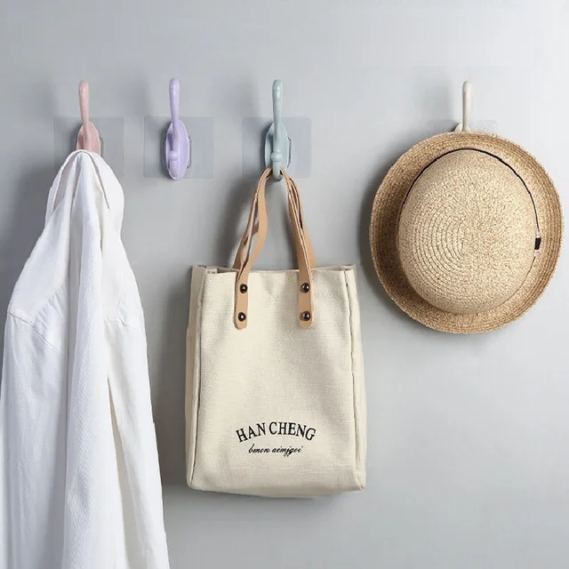 2/4 db Erős, Lyukasztó, Önmaga Ragasztó Dupla Fal Horgok Körömmentes Bevonatfutófutófutó- És Falfüggő Ruhákhoz - Image 2