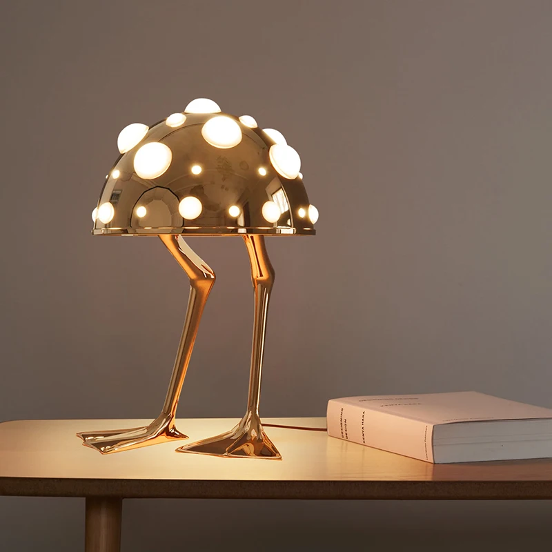 

New Space Duck All Copper Table Lamp American Style Bedhead Dimming Desktop Personalized Duck Feet Decorative Table Lamp