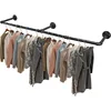 Industrial Pipe Clothes Rack, Heavy Duty Detachable Iron Garment Rack Wall Mounted 1
