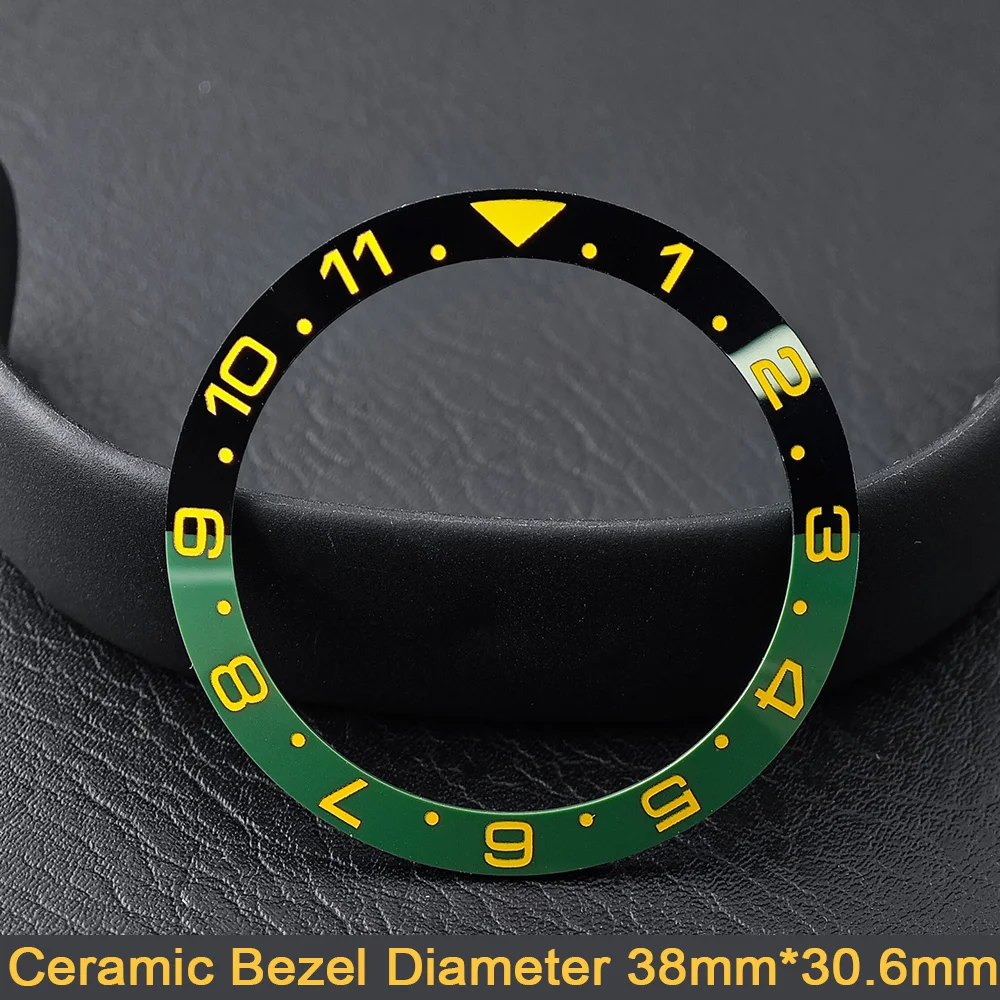 Men's Watch Replacement Bezel Insert with Tilted Ceramic and Carbon Fiber Texture
