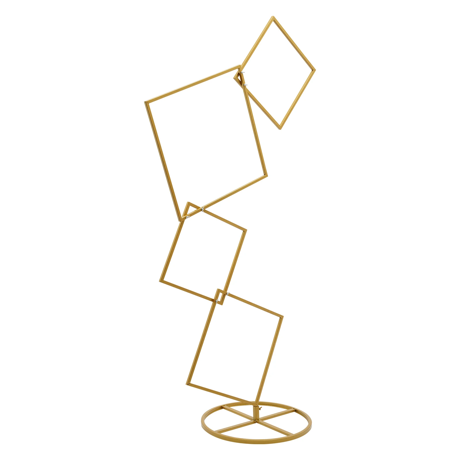 4 Tier Metal Wedding Arch Flower Stand Square Balloon Frame for Photo Booth Background Decoration Gold/White wedding arch stand party arch set wedding arch set wedding flower stand