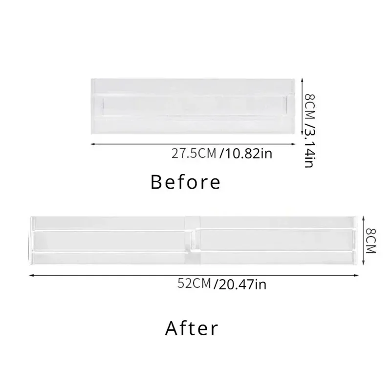 Adjustable Drawer Divider Organizer Clear Plastic for Cabinet Storage Clothes Kitchen Tools Multifunctional Home Organization