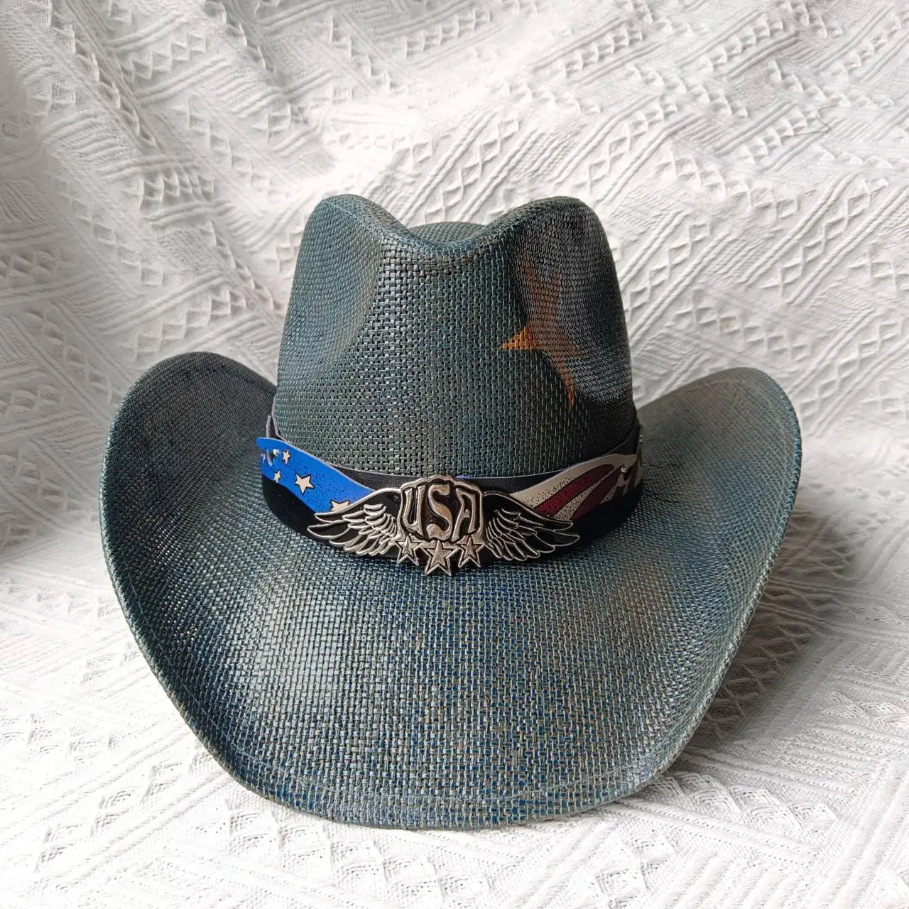 Hot Sale 2024 New Spring and Summer Hand-knitted Outdoor Travel Beach Unisex Western Cowboy Straw Hat_voghion.com