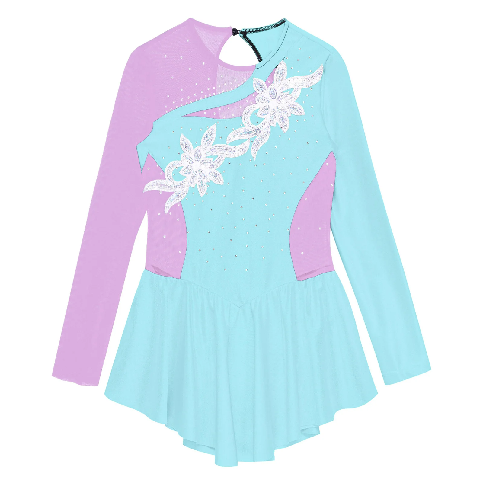 Kids Girls Ballet Tutu Dress Gymnastics Leotard Dance Wear Long Sleeve Rhinestone Figure Skating Costume Ballerina Party Dresses ballet leotard,dance leotard,ballet dress,girls dance costumes,tutu skirt