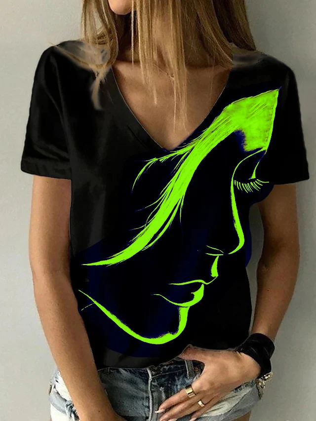 S26f2d4c165904cacacc926ef083c1b61Q - Abstract Portrait Painting T Shirt