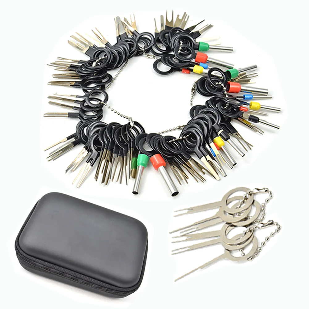 Automotive Plug Terminal Removal Tool Car Electrical Wire Crimp Connector Pin Extractor Kit Key Pin Removal Tool 119 PCS car terminal tools