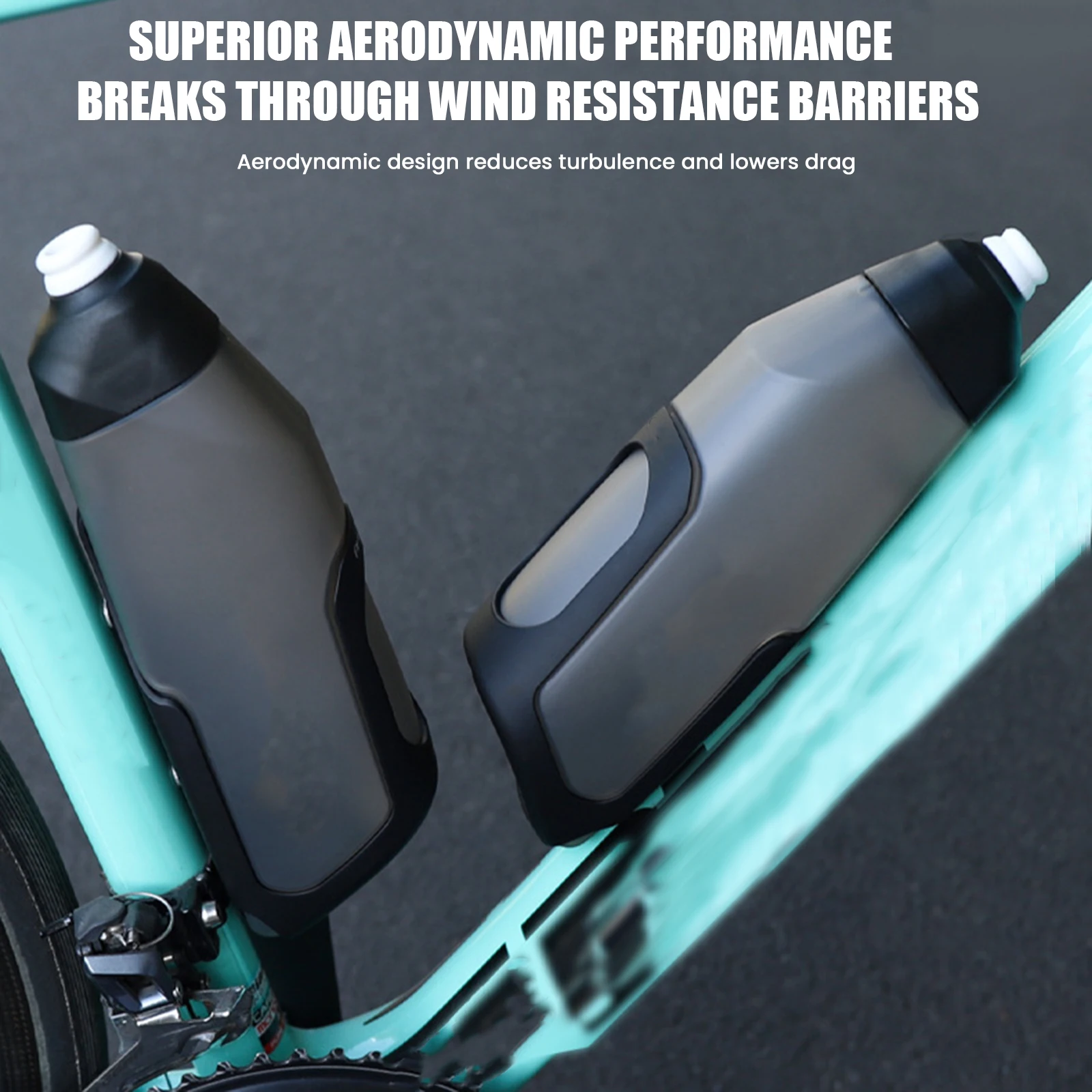 1/2Pcs Bicycle Aerodynamic Water Bottle Set 600ml Lightweight l MTB Road Bike Cycling Water Kettle Squeeze to Drink Design