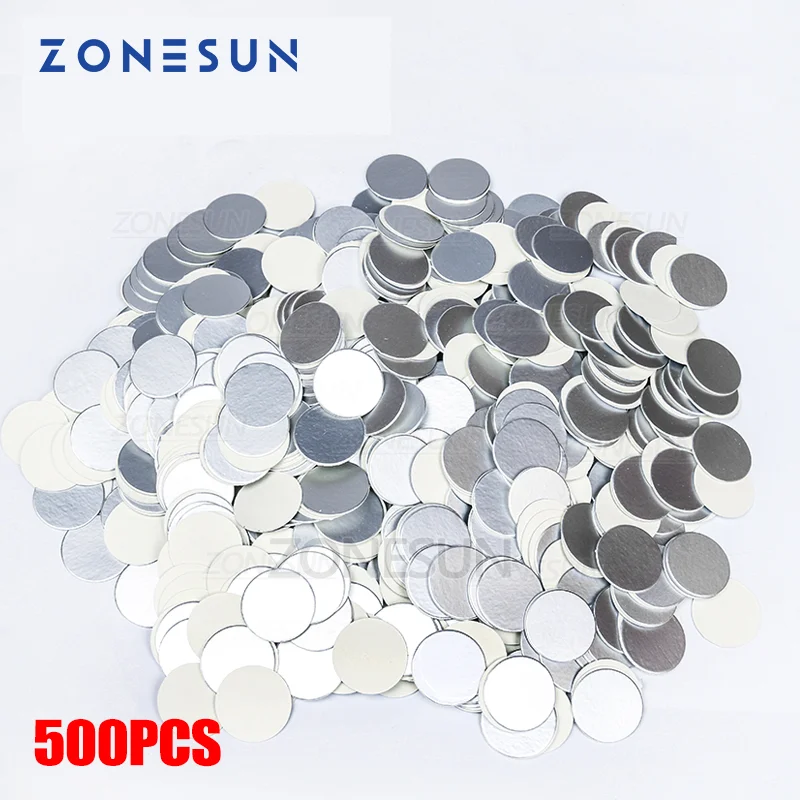 

ZONESUN Induction Sealing Customized Size Plactic Laminated Aluminum Foil Lid Liners 500pcs for PP PET PVC PS ABS Glass Bottles