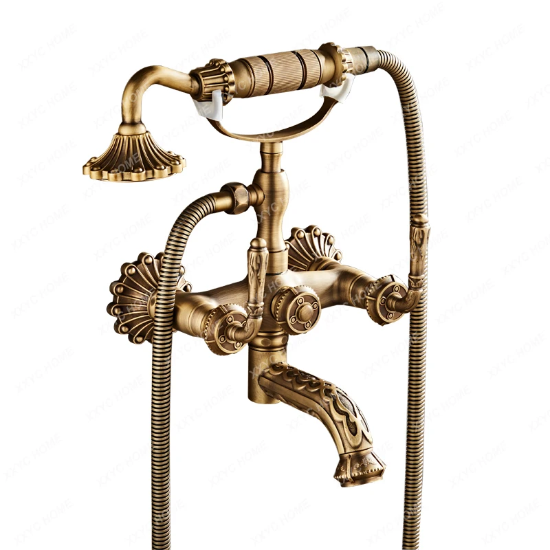 

Retro Simple Shower Shower Set Pure Copper Hot and Cold Faucet