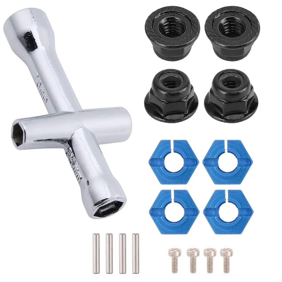 4 Pz Mozzo Ruota Esagonale Adattatore Alluminio 8 Mm/10 Mm/12 Mm Per - Foto 3